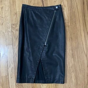 Pleather Midi Skirt